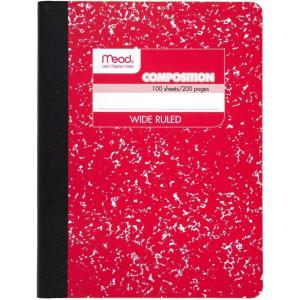 imageMead Composition Book Notebook Wide Ruled 975 x 75 Inch Red 72245Red