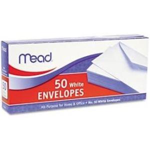 imageMead Products  Plain Envelopes Gummed No 10 50BX White  Sold as 1 BX  Plain white envelopes are ideal for use in the home or at the office