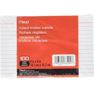 imageMead Ruled Index Cards 4 X 6 Inches 63004
