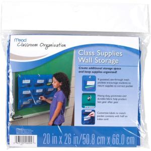 imageMead School Supplies Wall Storage 9 Pockets Blue 72344Blue