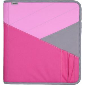 imageMead Zipper Binder with Expanding File 3 Ring Binder 112quot Red 72196Pink
