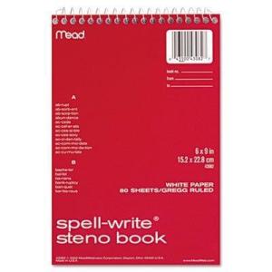 imageMeadwestvaco 43082 6quot X 9quot SpellWrite Wirebound Steno Book Assorted Colors