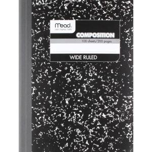 imageWireless Composition Book WideMargin Rule 934 x 712 White 100 Sheets