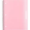 imageMead Spiral Notebook 1 Subject College Ruled Paper Plastic Cover 812 x 11 100 Sheets Pastel Pink 820298B