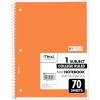 imageMead Spiral Notebooks 6 Pack 1Subject College Ruled Paper 1012 x 8 70 Sheets per Notebook Assorted Colors 73065