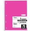 imageMead Spiral Notebooks 6 Pack 1Subject College Ruled Paper 1012 x 8 70 Sheets per Notebook Assorted Colors 73065