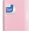imageMead Spiral Notebook 1 Subject College Ruled Paper Plastic Cover 812 x 11 100 Sheets Pastel Pink 820298B