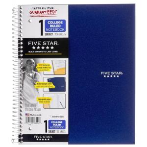 imageFive Star 06206 11 X 812 1 Subject Wirebound Notebook Assorted Colors