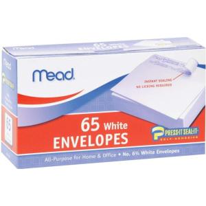 imageMead Pressit Sealit Business Envelope 3 58  6 12 20 lb White 65Box