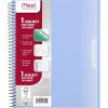 imageMead Spiral Notebook 1 Subject Wide Ruled Paper Plastic Cover 8 x 1012 100 Sheets Pastel Blue 930092GPastel Blue