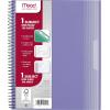 imageMead Spiral Notebook 1 Subject Wide Ruled Paper Plastic Cover 8 x 1012 100 Sheets Pastel Blue 930092GPastel Lilac