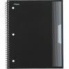 imageMead Spiral Notebook 5 Subject College Ruled Paper Plastic Cover 812 x 11 160 Sheets Black 820206FECollege Ruled