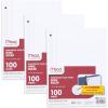 imageMead Loose Leaf Paper 3 Pack Notebook Paper Wide Ruled Filler Paper Reinforced 8 x 105 100 Sheets per Pack 380383 Pack