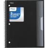 imageMead Spiral Notebook 5 Subject College Ruled Paper Plastic Cover 812 x 11 160 Sheets Black 820206FECollege Ruled
