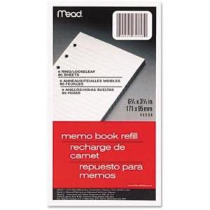 image6Ring Memo Book Refill College Rule 6Hp 634 X 334 80 Sheets Set of 5