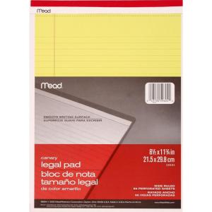 imageMead Canary Legal Pad 85 X 1175 Inches 50 Sheets 59604