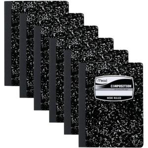 imageMead Composition Notebook Wide Ruled 100 Sheets 6 Piece