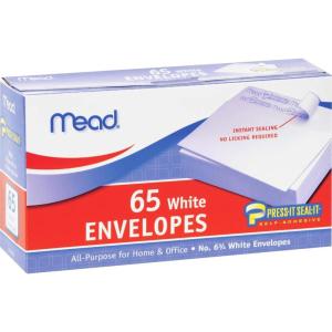 imageMead PressIt SealIt 6 34 White Envelopes 65 Count 7502865box
