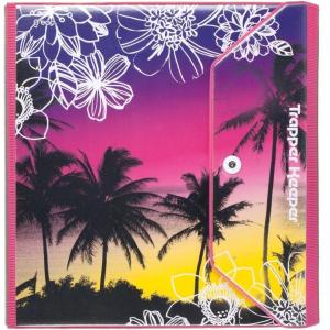 imageMead Trapper Keeper Round Ring Binder 15 Inch Fashion Palm Trees Doodle Design Plum 73429Doodle Design