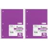 imageMead Spiral Notebook 1 Subject Wide Ruled Paper 70 Sheets 1012 x 712 Assorted Color 05510 Pack of 2