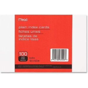 imageMead Index Cards Note Cards Plain 100 Count 4 x 6 White 63306