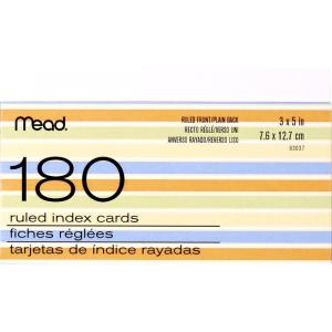 imageMead White Ruled Index Cards with Tray 3 X 5 Inches 63037