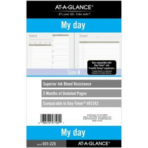 imageatAGlance Undated Daily Planner Refill 2 Months 7Ring 812 x 11 Folio Size Size 5 038225Size 4