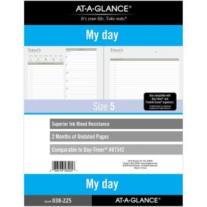 imageatAGlance Undated Daily Planner Refill 2 Months 7Ring 812 x 11 Folio Size Size 5 038225Size 5