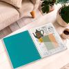 imageMead Spiral Notebook 9 x 11 160 Pages Hardcover West Village White Floral WV0059F