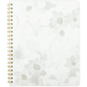 imageMead Spiral Notebook 9 x 11 160 Pages Hardcover West Village White Floral WV0059F